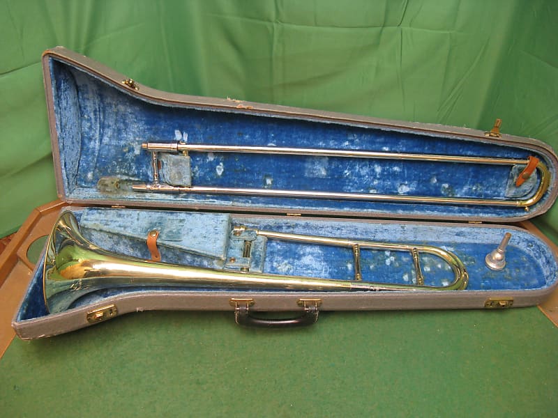 Getzen 300 Series Trombone Elkhorn 1985 Refurbished Case Reverb