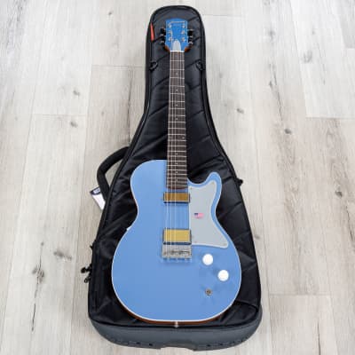Harmony Standard Jupiter Thinline Semi-Hollow Guitar, Rosewood Fretboard, Sky Blue image 19