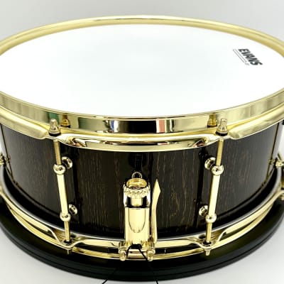 Kings Custom Drums Black & Gold Oak Stave Snare (5.75" x 14") 2024 - High Gloss Lacquer image 9