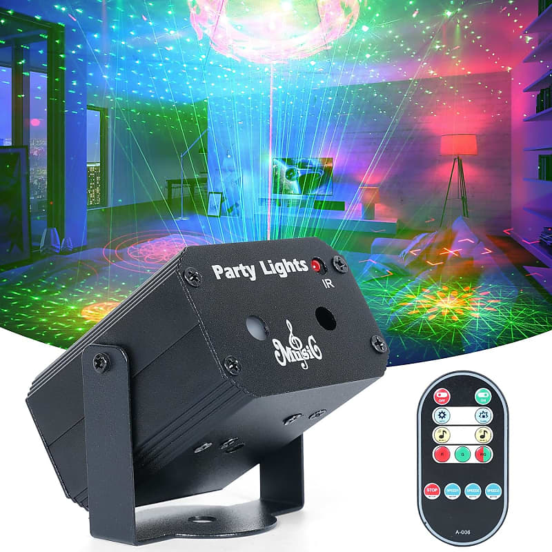  Party Lights, Dj Rave Lights Led Strobe Lights Sound Activated Stage  Lights Projected Effect Dancing Lights Remote Control for Birthday Xmas  Wedding Bar Kids Christmas-1 Pack : Musical Instruments