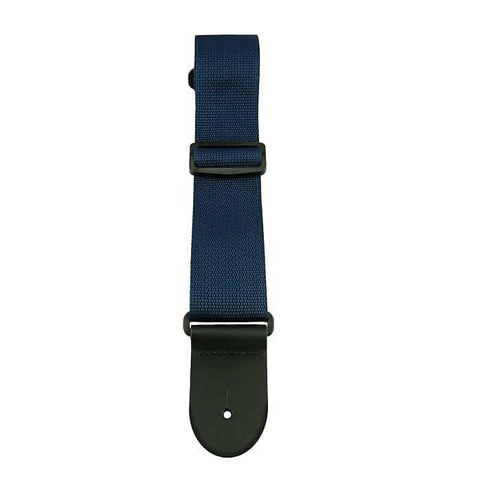 Henry Heller 2" Polypro Guitar Strap Navy w/ Leather Ends Made In USA HPOL-NAV image 1
