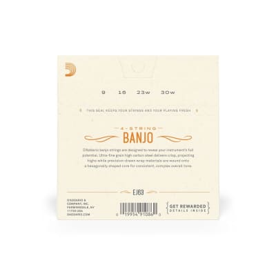 D'Addario EJ63 Tenor Banjo Strings, Nickel, 9-30 image 2