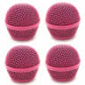 4 Pack of Replacement Pink Steel Mesh Microphone Grill Heads - Fits Shure SM58
