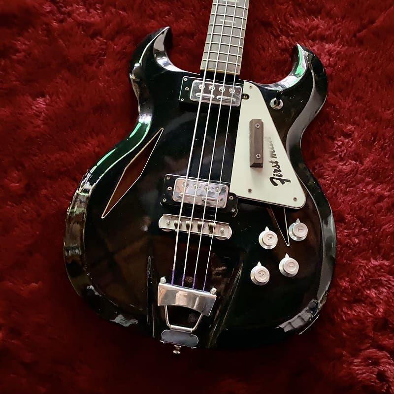 c.1968 Firstman Baron Bass MIJ Vintage Hollow Bass  “Black” image 1