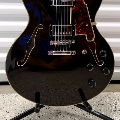 D'Angelico Premier DC Semi-Hollow Body Electric Guitar, Black Flake  w/Gig Bag, New, Free Shipping image 3
