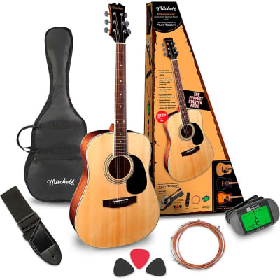 Mitchell D120PK Acoustic Guitar Value Package Natural for sale