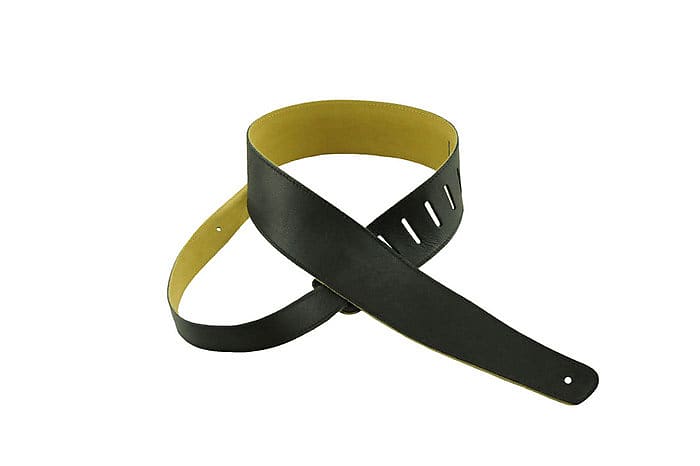 Henry Heller HCAP25 2.5 in. Capri Leather Guitar Strap - Black image 1