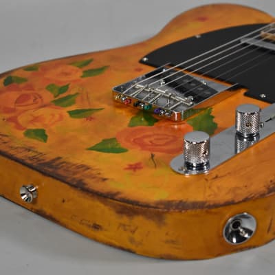 New Guardian Hand Painted Guitars Flower Telecaster Electric Guitar Fender Neck, Parts w/HSC image 6
