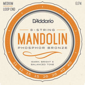 D'Addario EJ74 Phosphor Bronze Loop End Mandolin Strings - .011-.040 Medium image 4