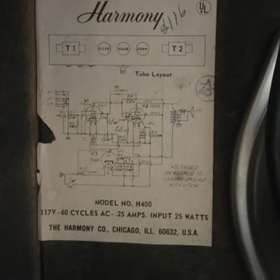 Harmony H400 Small Tube Amp for repair image 4