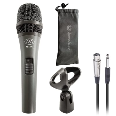 AxcessAbles Dynamic Wired Handheld Microphone with 10ft Mic Cable, On/Off Switch, and a Carry Pouch | Dynamic Singing Microphone | DJ Mic| Mic for Singers |AxcessAbles MC-20 (2-Pack) image 2
