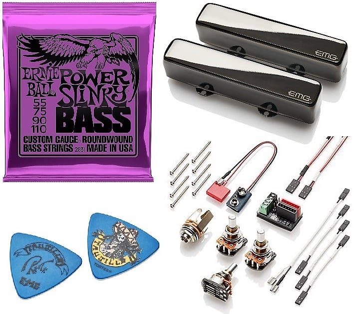 EMG Robert Trujillo Of Metallica RT Rip Tide Set Black Chrome Jazz J Pickup  Wiring ( POWER SLINKY )