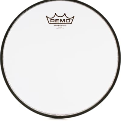 Remo Controlled Sound Coated Drumhead - 14 inch - with Black Dot  Bundle with Remo Ambassador Clear Drumhead - 10 inch image 2