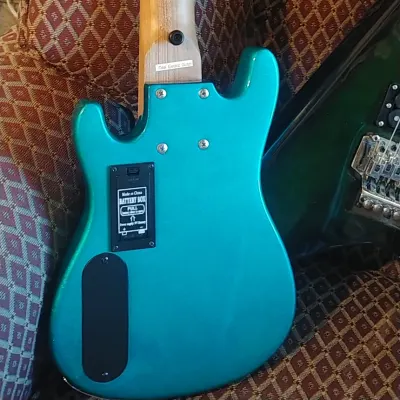 Burswood Mini 1/2 Scale Electric Travel Guitar Blue Sparkle w/ Speaker image 12