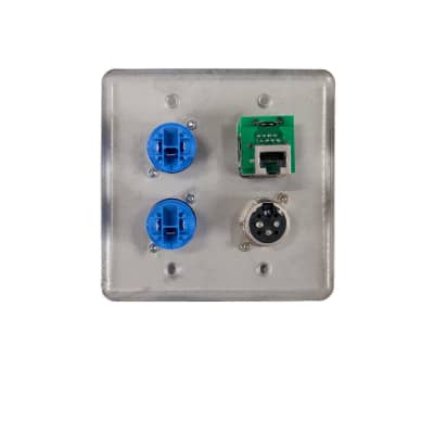 OSP Q-4-2PCB1E1XM Quad Wall Plate w/ 2 Powercon A, 1 Tactical Ethernet, and 1 XLR Male image 2