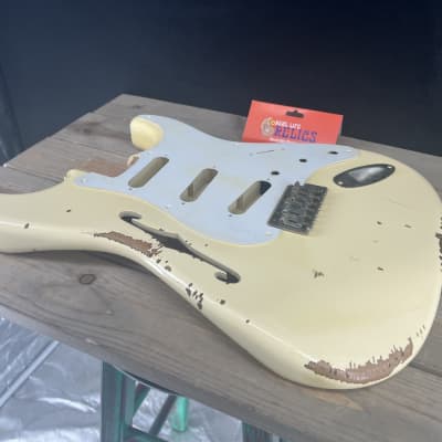 Real Life Relics Thinline F Hole Strat® Body Aged Vintage Blond image 7