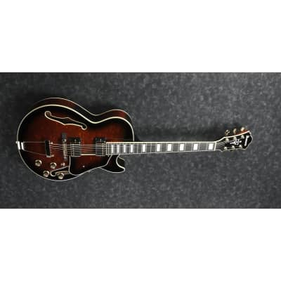 Ibanez AG95QADBS AG Artcore Expressionist Guitar - Dark Brown Sunburst image 3