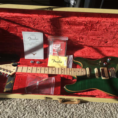 Fender  Custom Shop Carved Top Stratocaster #0146 1996 Trans green for sale