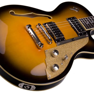Electric Guitar DUESENBERG STARPLAYER TV -  Two Tone Sunburst - Stop Tailpiece + Custom Line Case image 2