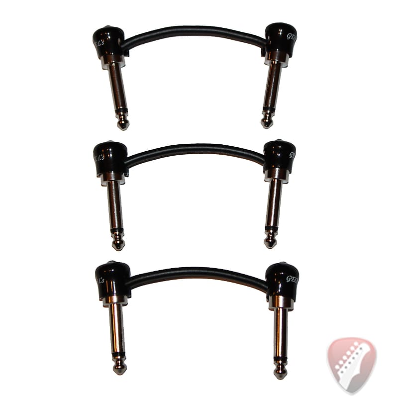 George L's 3.5" Deluxe Nickel Effects Cable in Black 3-Pack image 1