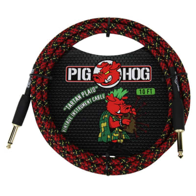Pig Hog PCH10PL Tartan Plaid Instrument Guitar Bass Cable Straight 1/4" TS 10ft image 1