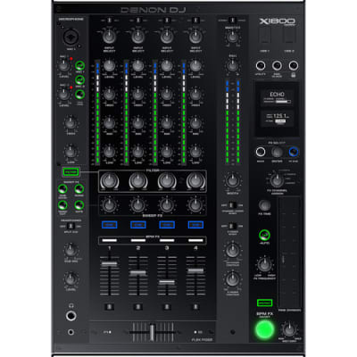 Denon DJ X1800 Prime - Professional 4-Channel DJ Club Mixer with Smart Hub + V-MODA Crossfade M-100 Headphones (Matte Black) image 2