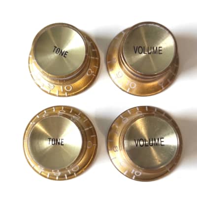 4 Boutons inchSize style gibson réflectors dores