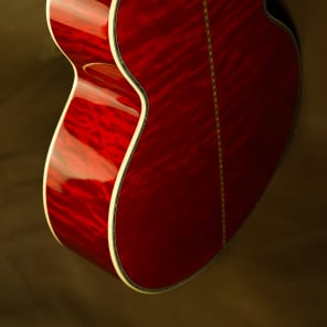 Gibson SJ-200 Custom Quilt Vine Trans Cherry Acoustic Guitar J-200 image 6