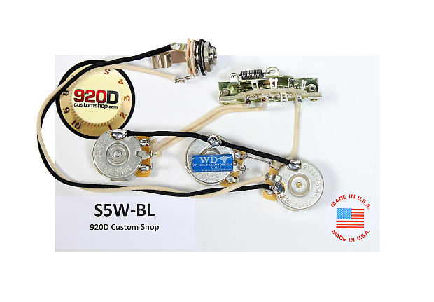 920D Custom Shop S5W-BL CRL/CTS/PIO/Gavitt Strat Wiring Harness w/ Blender Pot image 1
