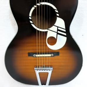 Vintage 1960s Old Kraftsman Silvertone Musical Note Acoustic Guitar Sunburst Kay Perfect Starter Guitar Or Gift Plays well Tight Action Near Mint!!! image 6