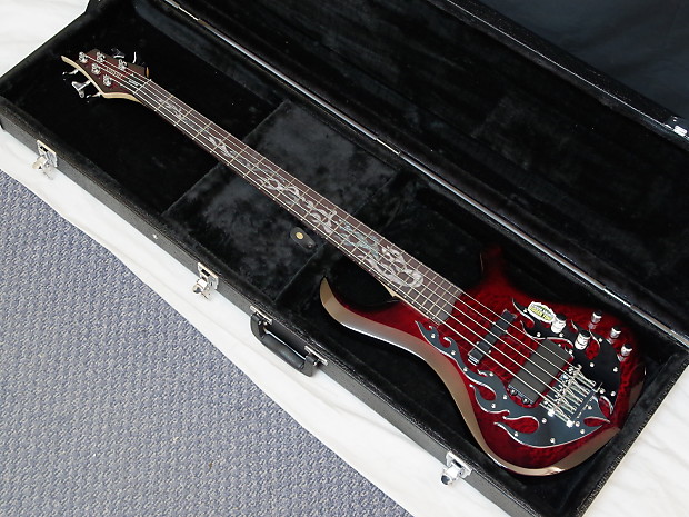 Traben Phoenix 5-string Bass guitar Blood Red w/ Hard Case