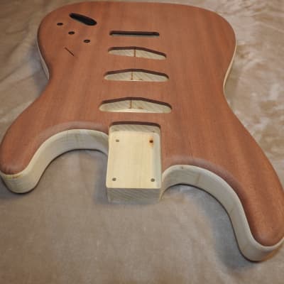Unfinished 3pc Poplar Stratocaster Body 2pc Rosewood Top S/S/S Pickup Routes Back Control Cavity image 4