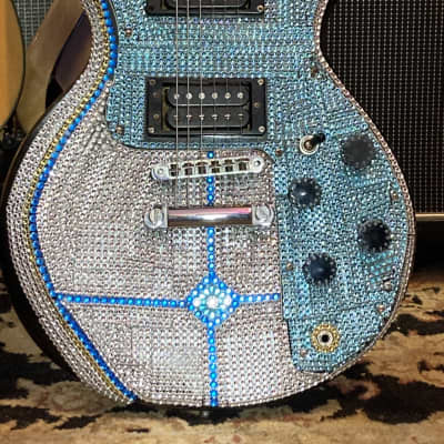 Gibson Sonex Paul Stanley Tribute USA  1980 Rhinestone Sparkle Silver Diamond Blue image 1