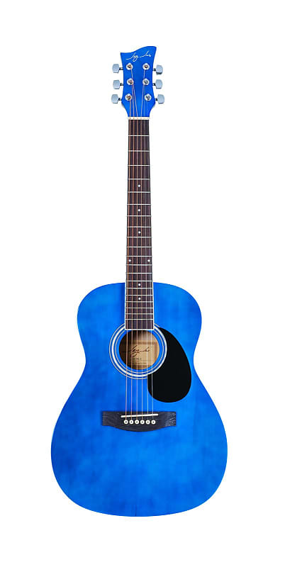Jay Turser JJ43-TBL-A Jay Jr Series 3/4 Size Dreadnought Acoustic Guitar. Trans Blue image 1