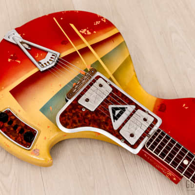 1960s Wandré Rock Oval Vintage Aluminum Neck Guitar w/ Case, Italy image 10