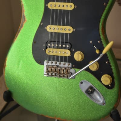 American Fender Stratocaster Relic Green Sparkle HSS image 1
