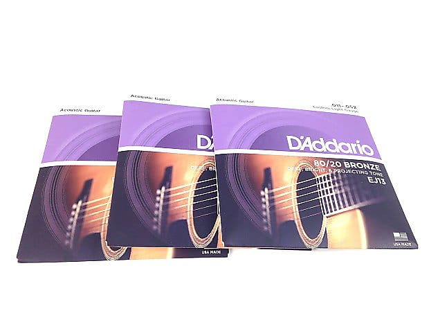 D'Addario Guitar Strings - 3 Pack - Custom Light 80/20 Bronze .11-52 image 1