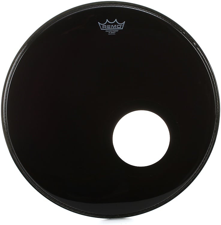 Remo Powerstroke P3 Ebony Drumhead - 20 inch - with 5 inch Dynamo Installed image 1