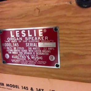 Leslie 145 rotating speaker cabinet image 13
