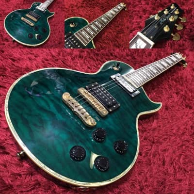 Beautiful good Aria Pro II original custom body Les Paul electric guitar  green w/SC Used in Japan | Reverb