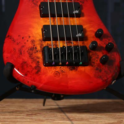 Spector Euro Bolt 5 Electric Bass Guitar in Inferno Red Burst image 2