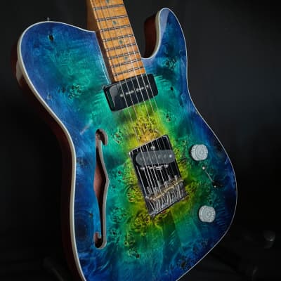 NAH Guitars Fire and Ice Telstar 2022 Yellow-Green-Blue Burst image 12