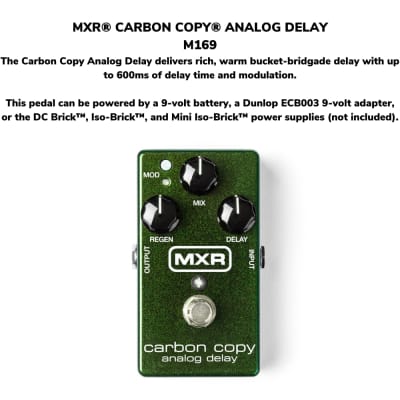 MXR Carbon Copy Analog Delay Guitar Effects Pedal M169 W- Free Cables image 2