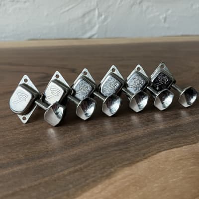 Fender F Logo Tuner Set Vintage Late 60s-70s - Nickel image 3