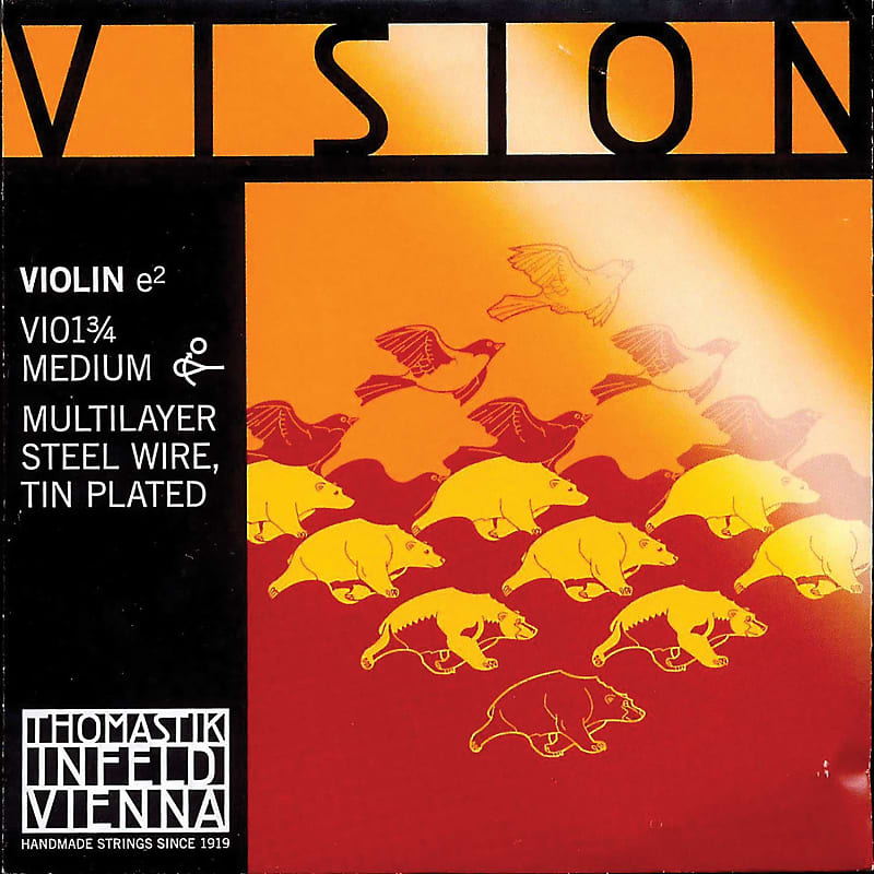 Thomastik-Infeld VI01 Vision Tin-Plated Carbon Steel 3/4 Violin String - E (Medium) image 1