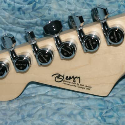 VZ Custom Guitars Red Swamp Ash S-Style, 7-Tone image 9