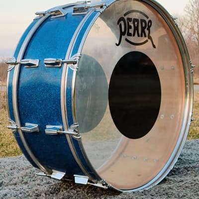 70's Pearl 26" x 10" Blue Sparkle Bass Drum image 1