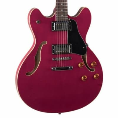 Johnson JS-500-RC Grooveyard Semi-Hollowbody Electric Guitar, Cherry Red image 3