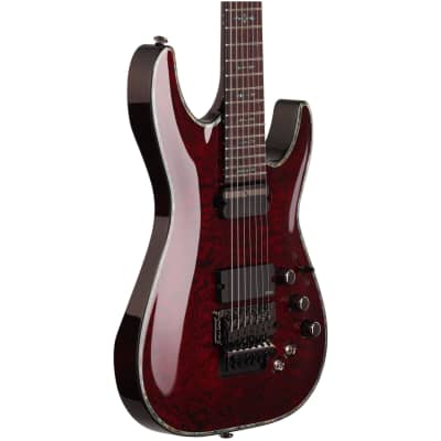 Schecter C7 Hellraiser FR-S Sustainiac Electric Guitar, Black Cherry image 3