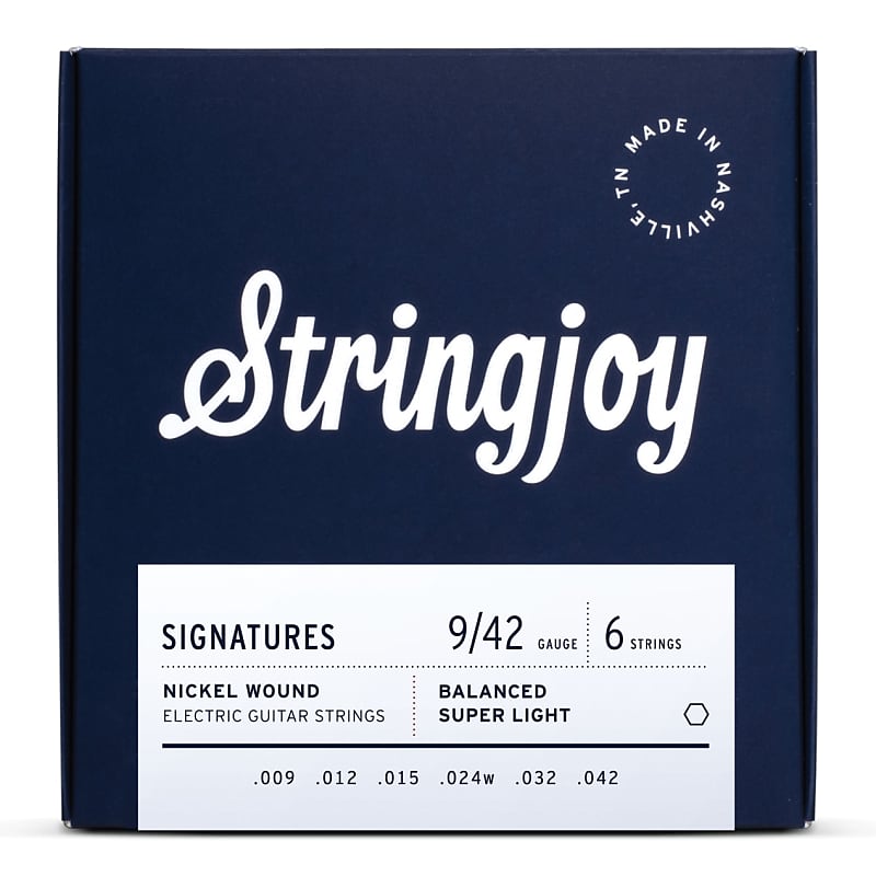 Stringjoy Signatures Nickel Electric Guitar Strings - Balanced Super Light (.09 - .42) image 1